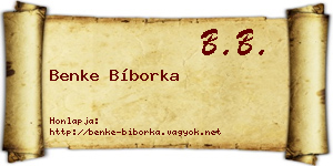 Benke Bíborka névjegykártya